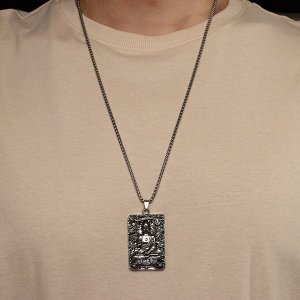 Кулон-амулет «Помпеи» Будда, цвет чернёное серебро, 70 см