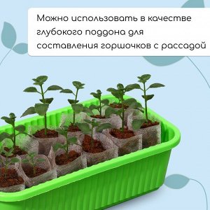 Ящик для цветов, 28.5x15.5x8.5 см, 2.5 л, пластик, зелёный, Greengo