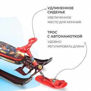 Снегокат «Ника-кросс Робот», СНК, цвет красный/чёрный/бордовый
