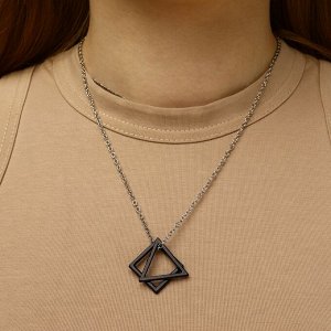 Кулон унисекс «Геометрия», цвет чёрный, 62 см