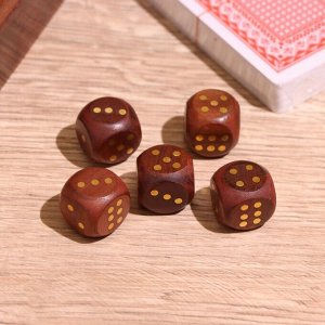 Игра настольная 2 в 1, кубики, колода карт, 11.5x11.5x3.5 см, дерево шишам