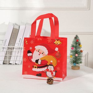 Новогодний пакет из нетканного материала с рисунком санты