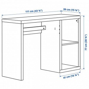 КАЛЛАКС, письменный стол, черно-коричневый, 111x39 см