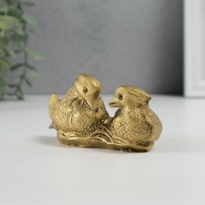 Нэцкэ фигурка «Уточки мандаринки вместе», 11x6x4.8 см, под бронзу