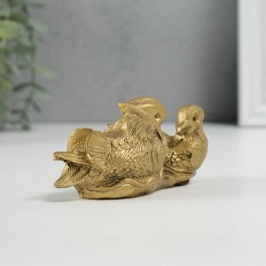 Нэцкэ фигурка «Уточки мандаринки вместе», 11x6x4.8 см, под бронзу