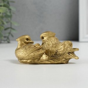 Нэцкэ фигурка «Уточки мандаринки вместе», 11x6x4.8 см, под бронзу