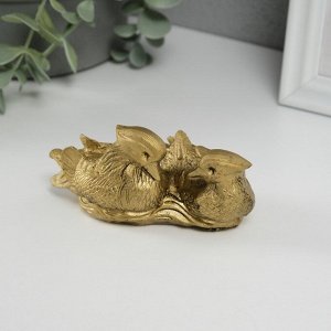 Нэцкэ фигурка «Уточки мандаринки вместе», 11x6x4.8 см, под бронзу