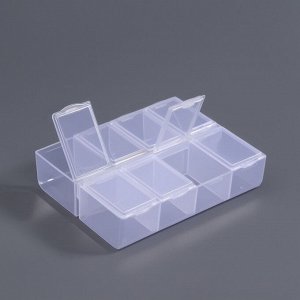 Органайзер для хранения мелочей, 8 ячеек, 11x9x2.8 см, МИКС