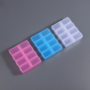 Органайзер для хранения мелочей, 8 ячеек, 11x9x2.8 см, МИКС