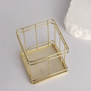 Подставка для хранения «РАФАЭЛЬ», 9x9x10 см, цвет золотистый