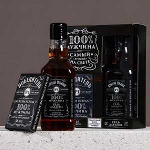Подарочный набор «100% мужчина»: гель для душа виски 250 мл и игральные карты, Чистое счастье