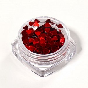 Пайетки для декора HEART, красный