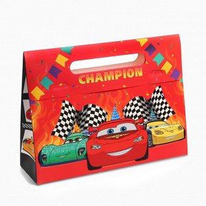 Пакет подарочный-коробка Champion, подарочная упаковка, 40x30x12 см, Тачки