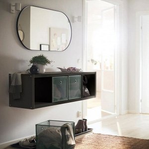 KALLAX, Стеллаж, черно-коричневый, 42х147 см