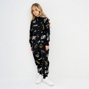 Комбинезон для мальчика, чёрный набивка