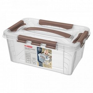 Контейнер для хранения 4,2л 290*190*124мм [GRAND BOX] КОРИЧНЕВЫЙ