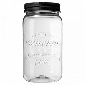 Банка 1,4л ПЭТ [LOVE KITCHEN] квадр ЧЕРНЫЙ
