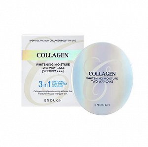 Осветляющая пудра со сменным блоком Enough Collagen Whitening Moisture Two Way Cake SPF30 PA+++ (№13 - Светлый беж), 13г+13г
