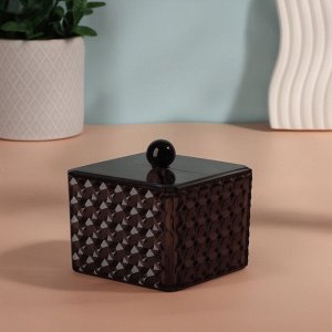 Органайзер для хранения «Black Secret», с крышкой, 9.5x9.5x7 см, чёрный