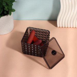 Органайзер для хранения «Black Secret», с крышкой, 9.5x9.5x7 см, чёрный