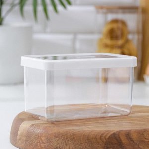 Контейнер для сыпучих продуктов «Степ», 1.1 л, 16*10*9.5 см, пластик, крышка белая