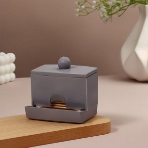 Органайзер для ватных палочек, с крышкой, 9x6.5x7.5 см, МИКС