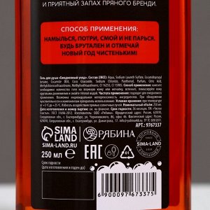 Подарочный набор новогодний «Ничего», гель для душа 250 мл и мочалка для тела, Чистое счастье