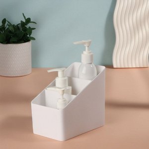 Органайзер для хранения «WHITE», 3 секции, 14.5x9x13 см, белый