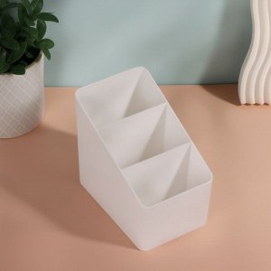 Органайзер для хранения «WHITE», 3 секции, 14.5x9x13 см, белый