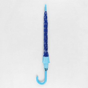 Зонт - трость полуавтоматический «Горошек», 8 спиц, R = 50 см, цвет синий/голубой