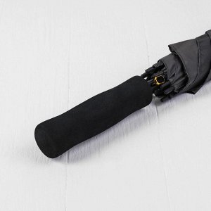 Зонт - трость полуавтоматический «Однотонный», прорезиненная ручка, 8 спиц, R = 52 см, цвет серый