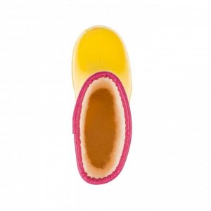 Сапоги детские пвх утеплённые арт. DRK00490-11-17 56  (жёлтый/розовый) (р. 25)