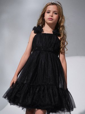 Платье Цвет: черный
Сезон: круглогодичный
Состав: Ткань верха- 100% Polyester, Подклад?100% cotton
Уход за вещами: деликатная стирка при t не более 30С

Праздничное платье из фатина идеальный выбор 