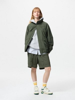 UNIQLO - легкая унисекс ветровка с воротником-капюшоном - 03 GRAY