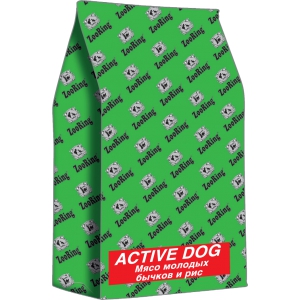 ZR Activ Dog  МЯСО МОЛОДЫХ БЫЧКОВ и рис 20кг. для активных собак средних пород.