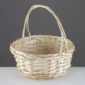 Набор корзин из 3 шт, D40xH17,5/40 см, D34xH15/35 см, D28xH13/30 см, белый, ива