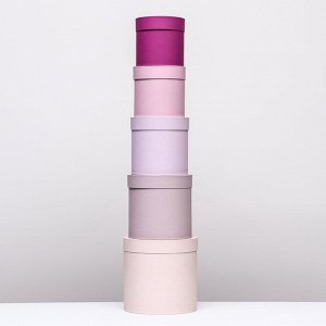 Набор круглых коробок 5 в 1 «Ягодный», 23 x 23 - 15x15 см