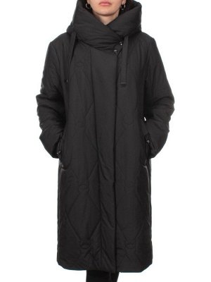1119 BLACK Пальто зимнее облегченное женское (холлофайбер 150 гр.)