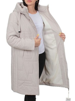 1073 LT. BEIGE Пальто зимнее облегченное женское (холлофайбер 150 гр.)