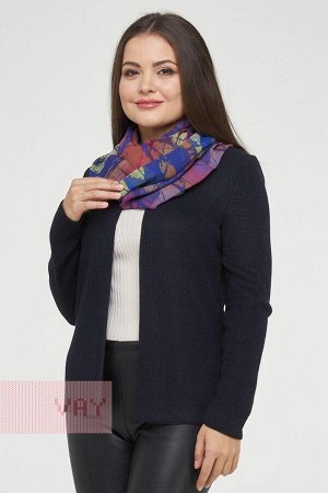 Жакет женский со съемным воротником-шарфом-. Цвет: 7092 т.синий