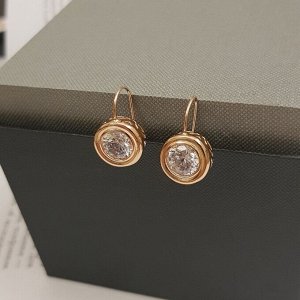 Серьги  " " ювелирная бижутерия с камнем, цвет камня: белый, покрытие: позолота, арт. 748.265