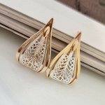 Серьги ювелирная бижутерия коллекция &quot;Дубай&quot; покрытие: позолота, 48003, арт.001.148
