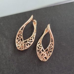 Серьги ажурные кружевные коллекция " ML" покрытие позолота, 1055,  арт.001.980