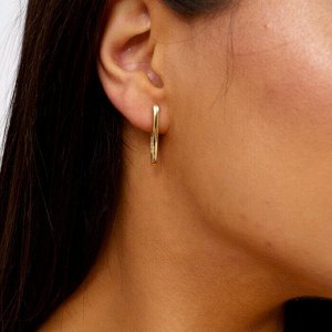 Серьги галочки коллекция "" покрытие позолота, вставка: фианиты, цвет: прозрачный, Х000445190, арт.001.846