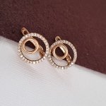 Серьги геометрия круглые коллекция "" покрытие позолота, вставка: фианиты, 1078, арт.101.005