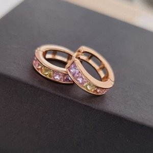 Серьги дорожки коллекция "" , покрытие: позолота, вставка: разноцветные фианиты, S00124090, арт.001.657