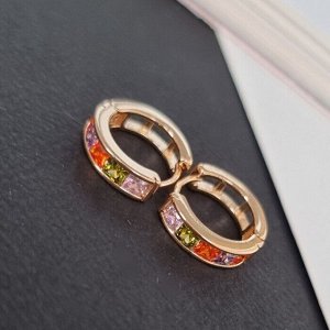 Серьги дорожки коллекция "" , покрытие: позолота, вставка: разноцветные фианиты, Х000022327, арт.001.656