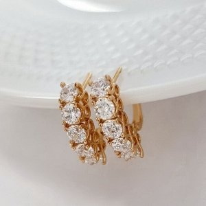 Серьги дорожки коллекция "" покрытие позолота 18К, вставка: фианиты, цвет: прозрачный, арт.101.049
