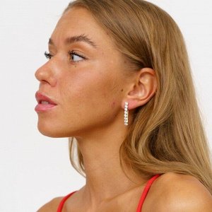 Серьги женские галочка коллекция "" покрытие позолота, вставка: фианиты, 1010, арт.101.007