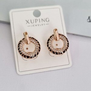 Серьги женские круглые коллекция "" покрытие позолота, вставка: фианиты, 1098, арт.101.008